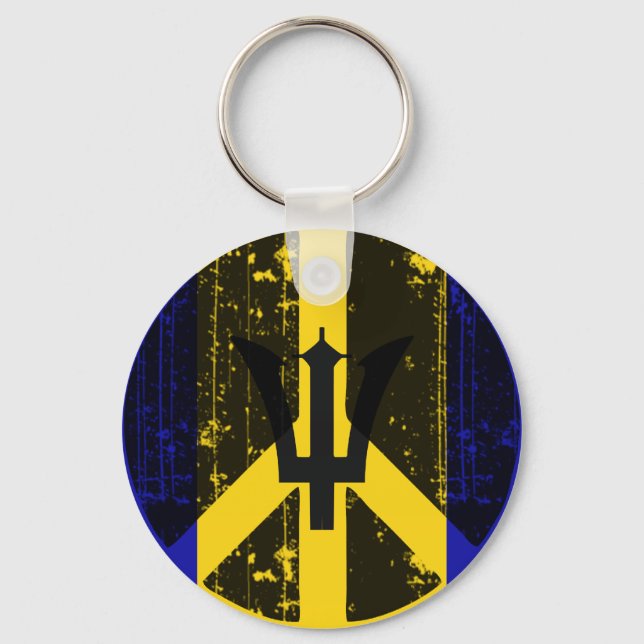 Peace In Barbados Keychain (Front)