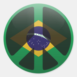Peace in Brazil Classic Round Sticker