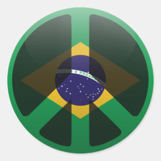 Peace in Brazil Classic Round Sticker