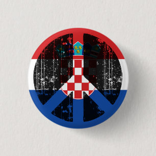 Peace In Croatia 1 Inch Round Button