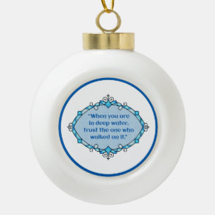 Peace in deep waters ceramic ball christmas ornament