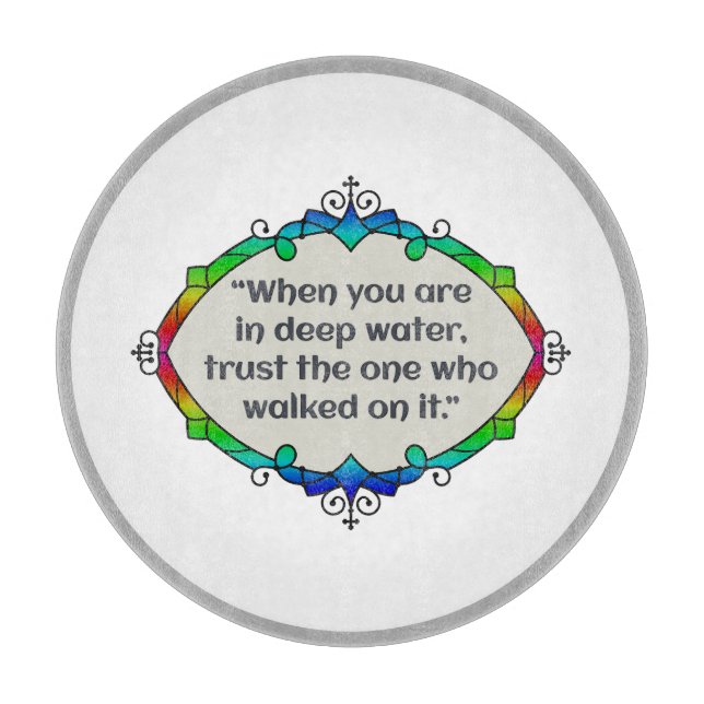 Peace in deep waters cutting board (Front)