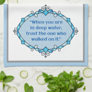 Peace in deep waters kitchen towel