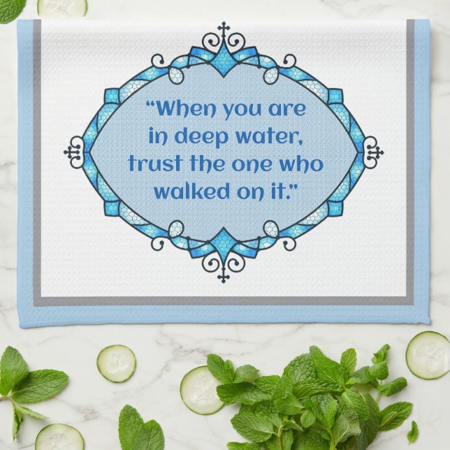 Peace in deep waters kitchen towel (Folded)