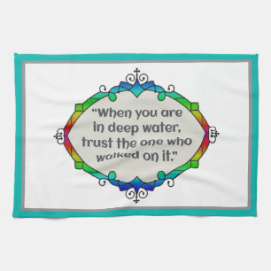 Peace in deep waters kitchen towel
