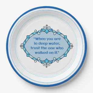 Peace in deep waters paper plate