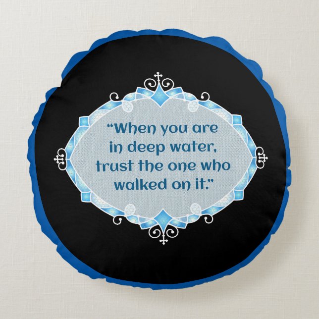 Peace in deep waters round pillow (Front)