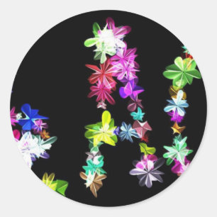 "PEACE" in Flowers Art Print Classic Round Sticker
