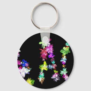 "PEACE" in Flowers Art Print Keychain