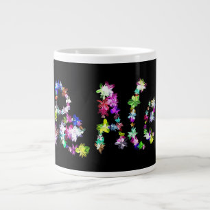 "PEACE" in Flowers Art Print Large Coffee Mug
