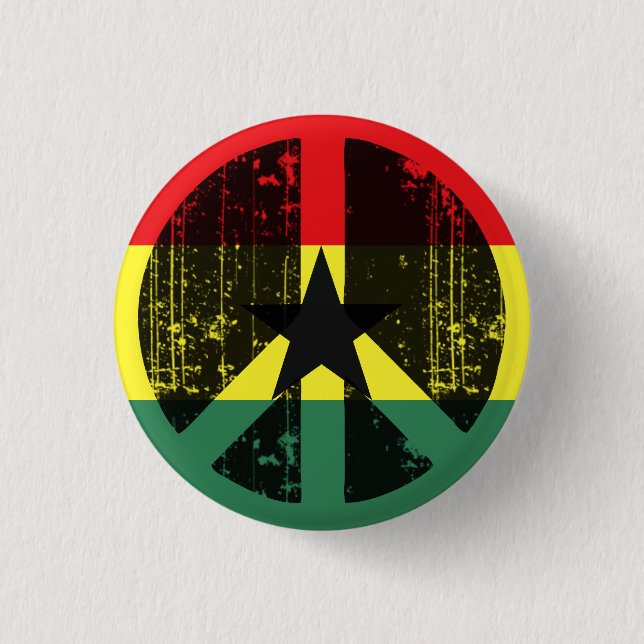 Peace In Ghana 1 Inch Round Button (Front)