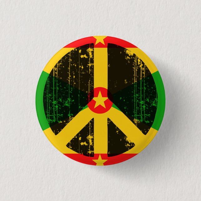 Peace In Greneda 1 Inch Round Button (Front)