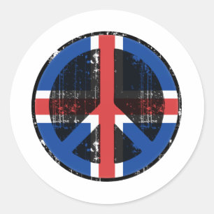 Peace In Iceland Classic Round Sticker