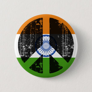 Peace In India 2 Inch Round Button