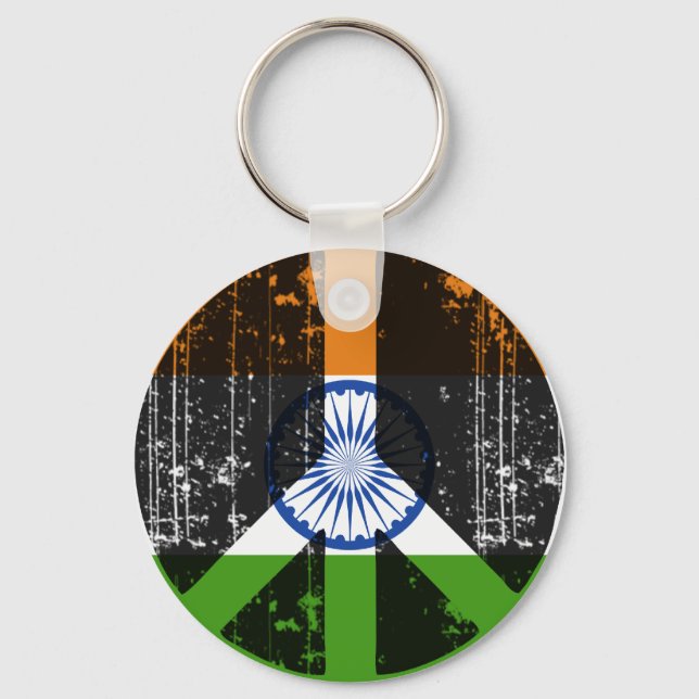 Peace In India Keychain (Front)