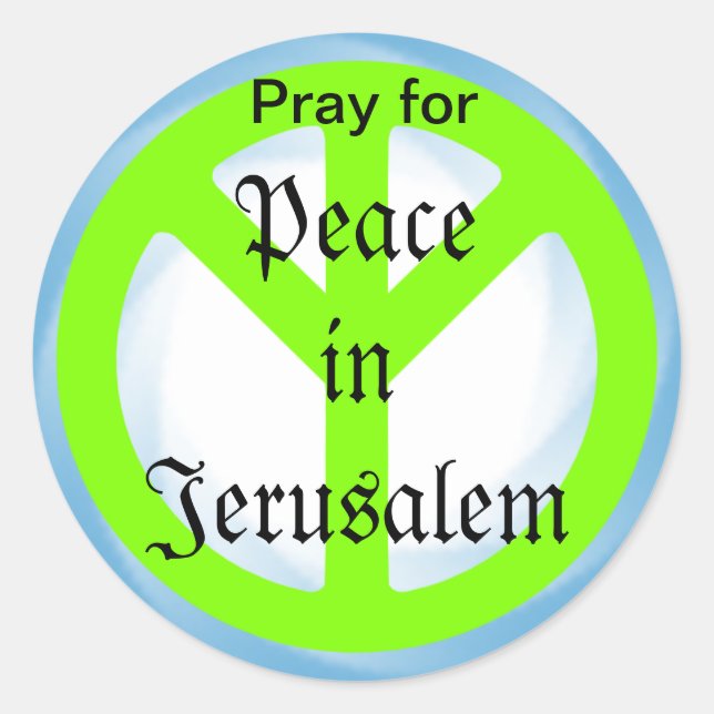 Peace in Jerusalem sticker (Front)
