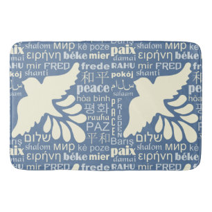 PEACE in many languages custom colour bath mats