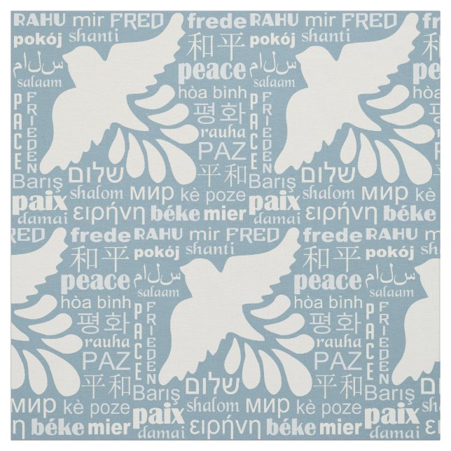 PEACE in many languages custom colour fabric (Swatch)