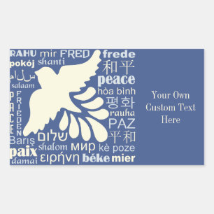 PEACE in many languages custom stickers