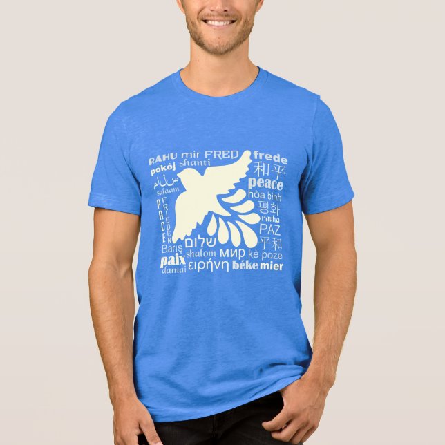PEACE in many languages shirts & jackets (Front)