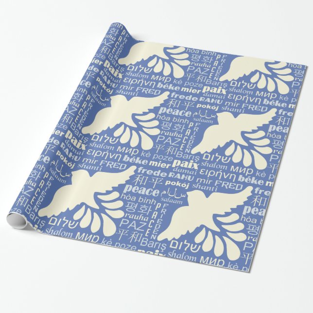 PEACE in many languages wrapping paper (Unrolled)