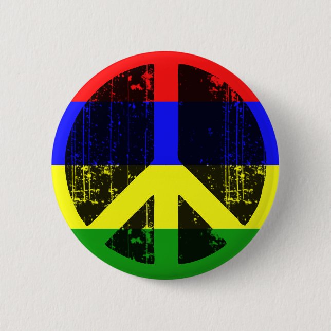 Peace In Mauritius 2 Inch Round Button (Front)
