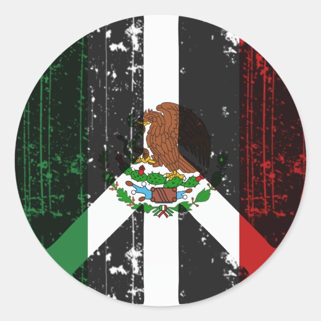 Peace In Mexico Classic Round Sticker (Front)