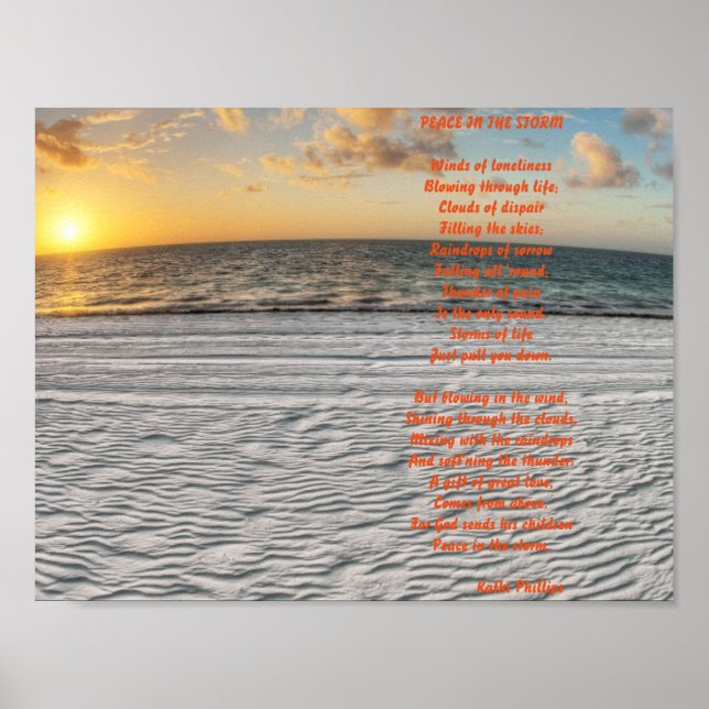Peace in the Storm Poem Poster (Front)