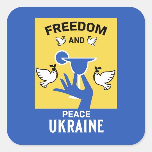 Peace In The Ukraine - Love And Support Square Sticker (Front)