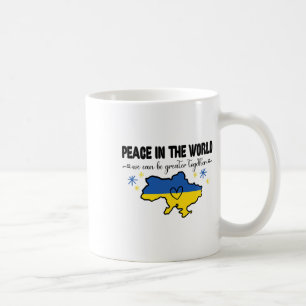 Peace In The World Shirt I Stand With Ukraine Hear Coffee Mug