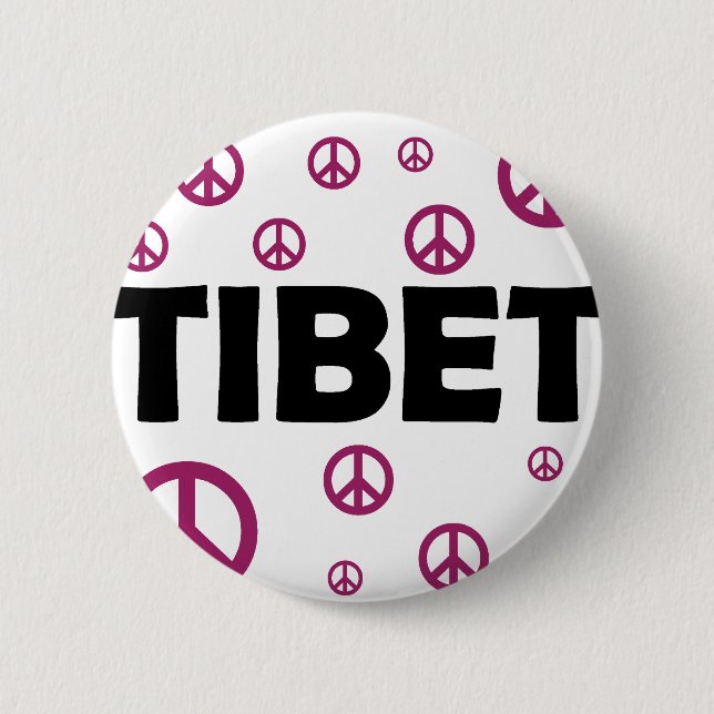 Peace In Tibet 2 Inch Round Button (Front)