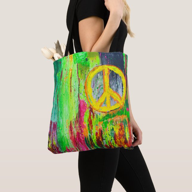 Peace in Times Square Tote Bag (Close Up)