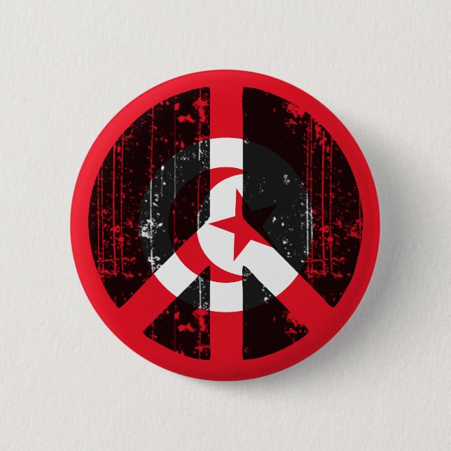 Peace In Tunisia 2 Inch Round Button (Front)