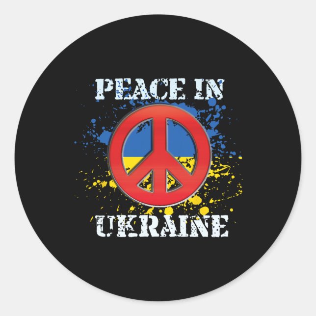 Peace In Ukraine  Classic Round Sticker (Front)