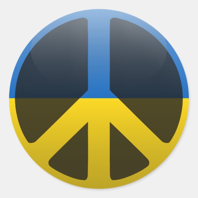 Peace in Ukraine Classic Round Sticker (Front)
