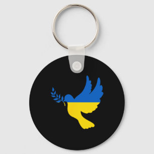Peace In Ukraine Dove. Stand With Ukraine. Freedom Keychain