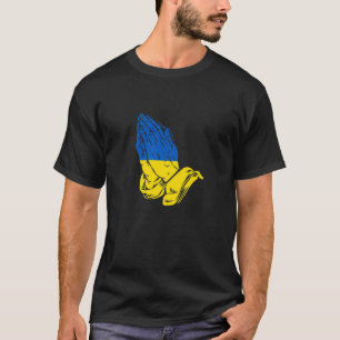 Peace In Ukraine. Stand With Ukraine. Praying Hand T-Shirt