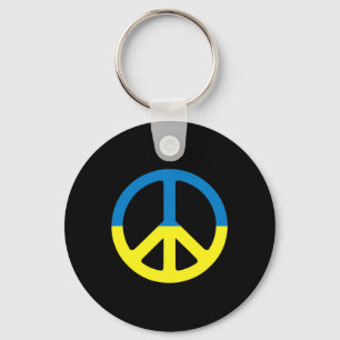 Peace In Ukraine. Stand With Ukraine. Support For Keychain