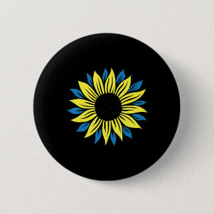 Peace in Ukraine Sunflower for Women Ukrainian Fl 2 Inch Round Button