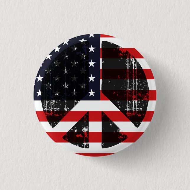 Peace In Usa 1 Inch Round Button (Front)