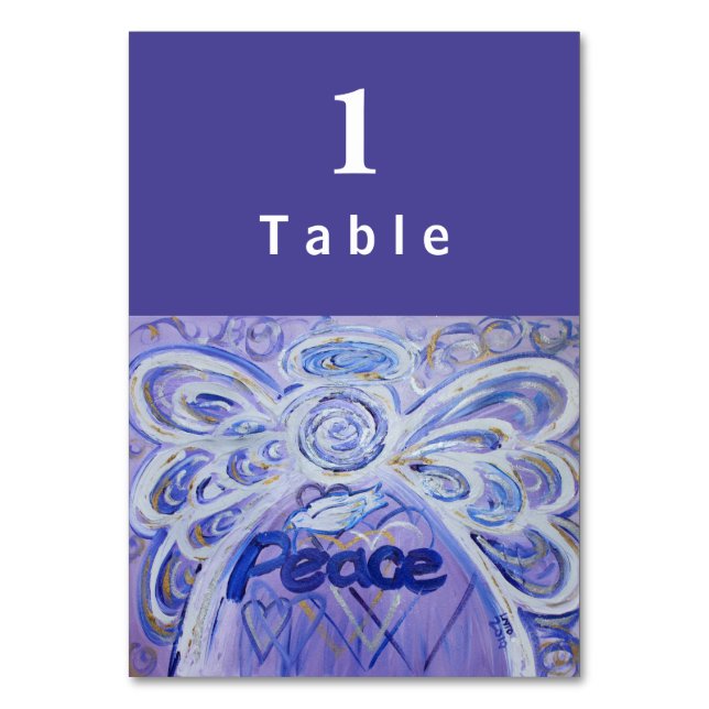 Peace Inspirational Word Angel Custom Table Cards (Front)