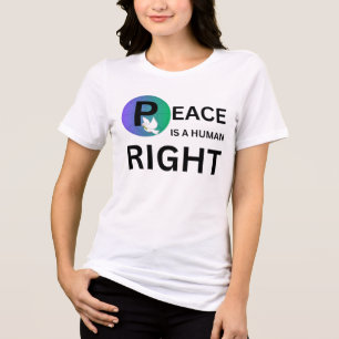 Peace Is a Human Right Dove and Earth Symbol Tri-Blend Shirt