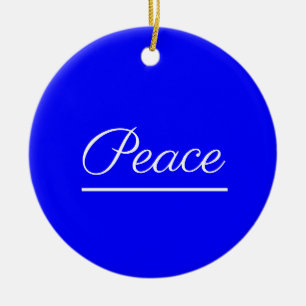Peace is Good: Blue Ceramic Ornament