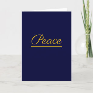 Peace is Good:  Dark Blue Blank Holiday Card