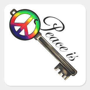 Peace is Key Square Sticker