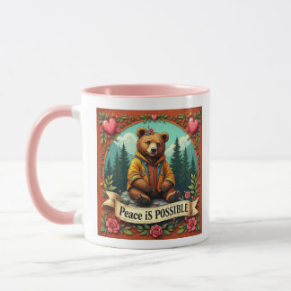 Peace Is Possible Bear and Hearsts Mug
