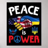 Peace Is Power Handshake Usa Ukraine Unity Togethe