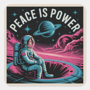 Peace Is Power Square Sticker