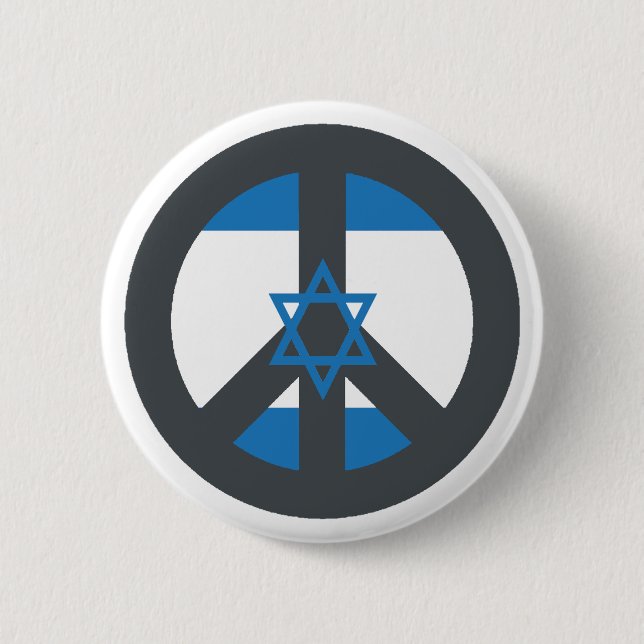 Peace Israel 2 Inch Round Button (Front)