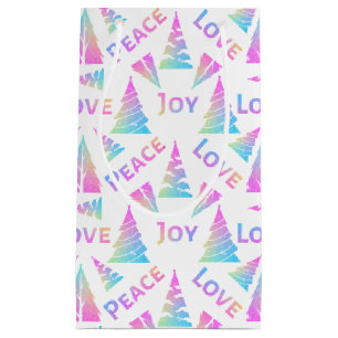 Peace Jove Love Christmas Tree Petit sac cadeau